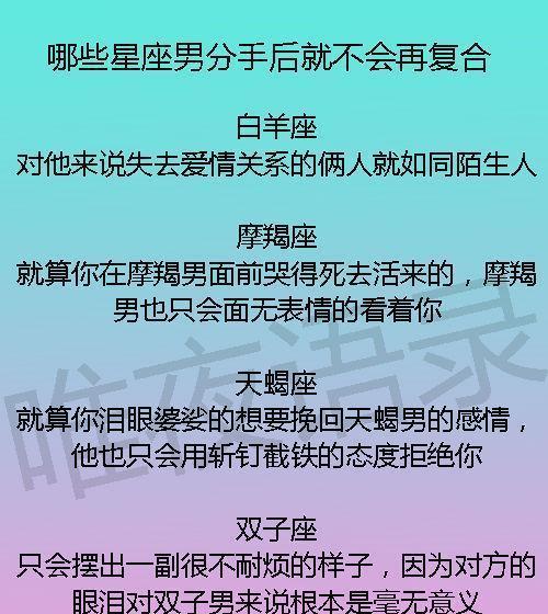 挽回分手的摩羯座方法（教你如何在感情中取得胜利）